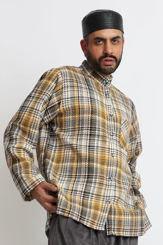 The Curator Checkered Overshirt Yellow