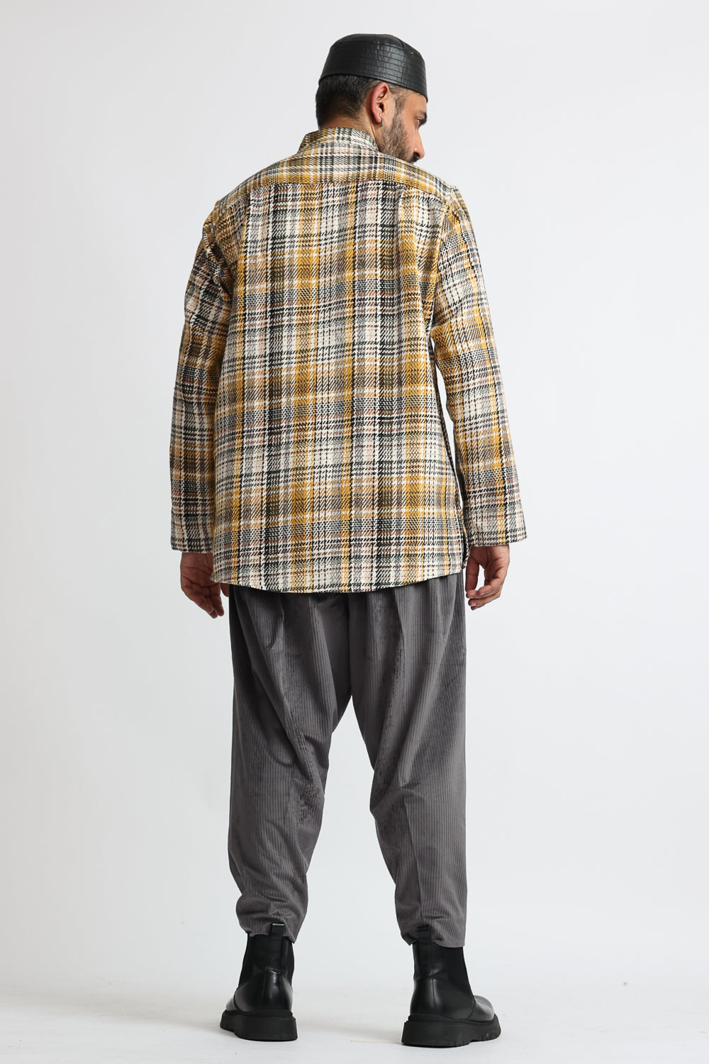 The Curator Checkered Overshirt Yellow