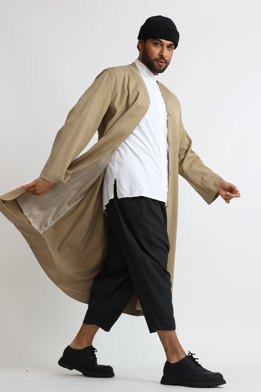 Cloak Overcoat: Beige