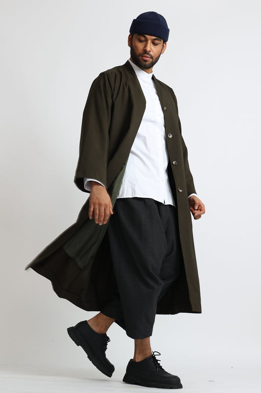 Cloak Overcoat: Olive Green